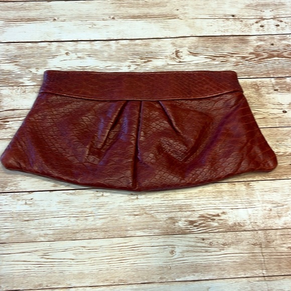 Lauren Merkin Brown Snake Patterned Clutch - Picture 2 of 8